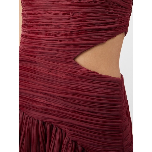 NEW Aje Laurier Wave Maxi Dress Burgundy 6 US - Picture 4 of 17